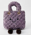 Purple Quilted Lady Plushie Bag