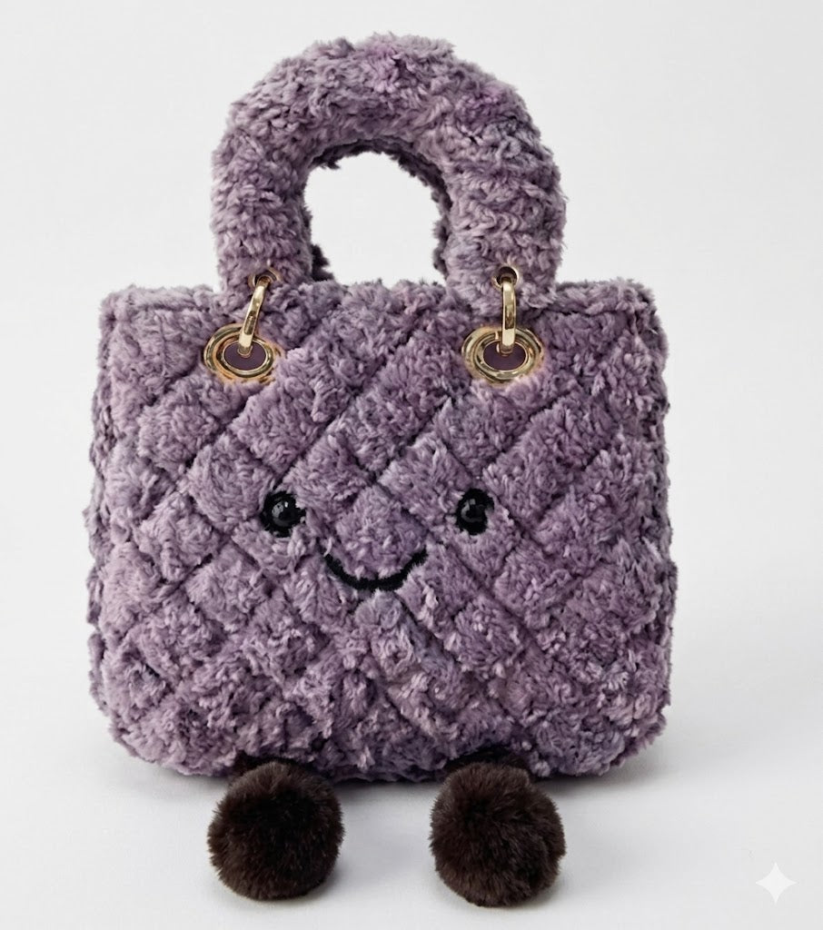 Purple Quilted Lady Plushie Bag