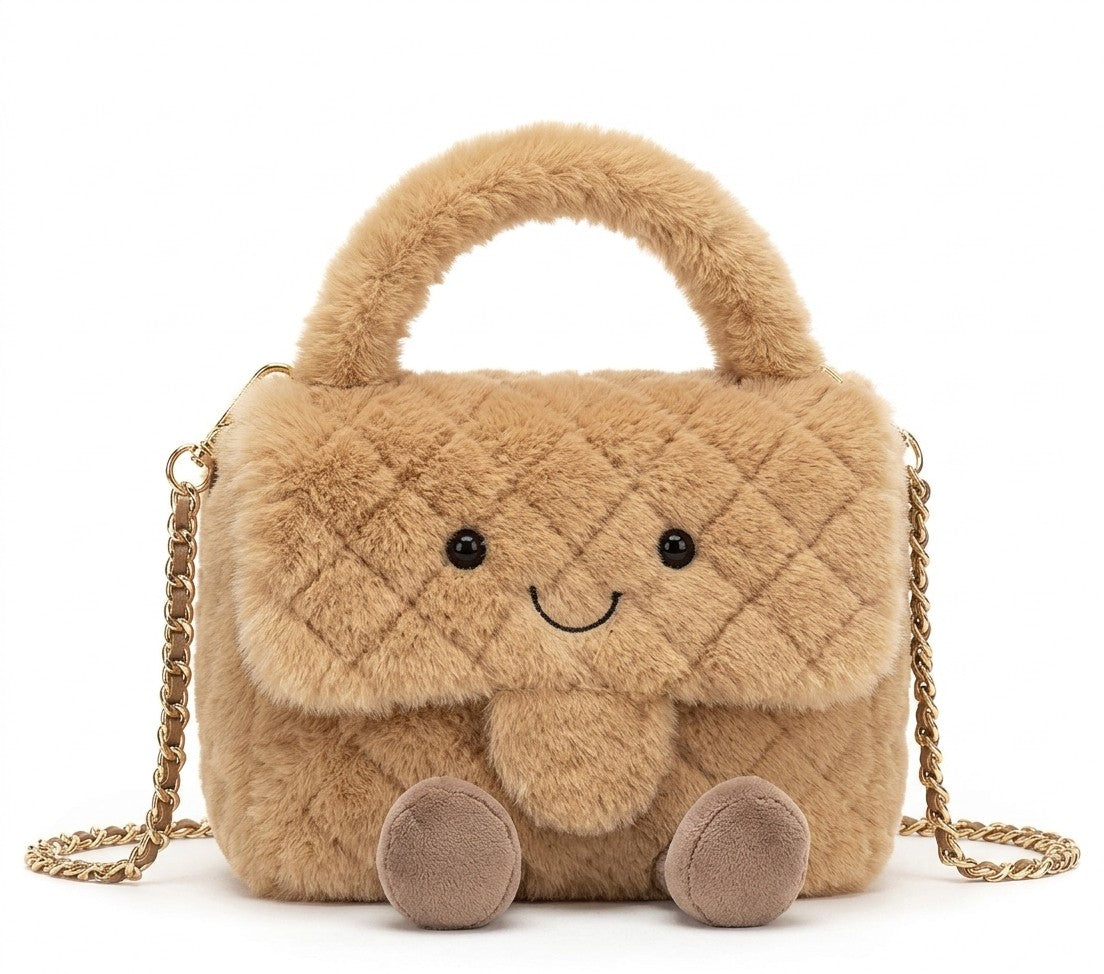 Brown Quilted Plushie Bag (no gold hardware edition)