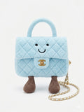 Sky Blue Quilted Plushie Bag