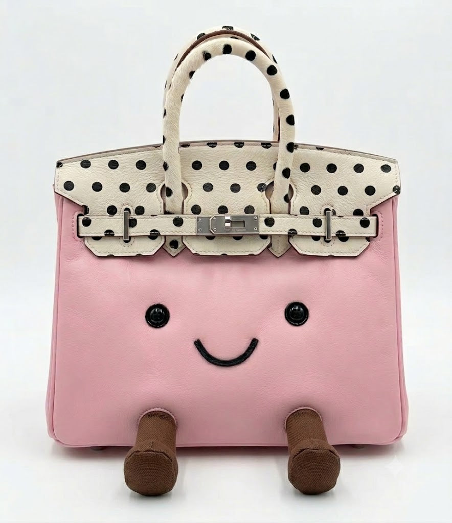Dottie Leather Plushie Bag