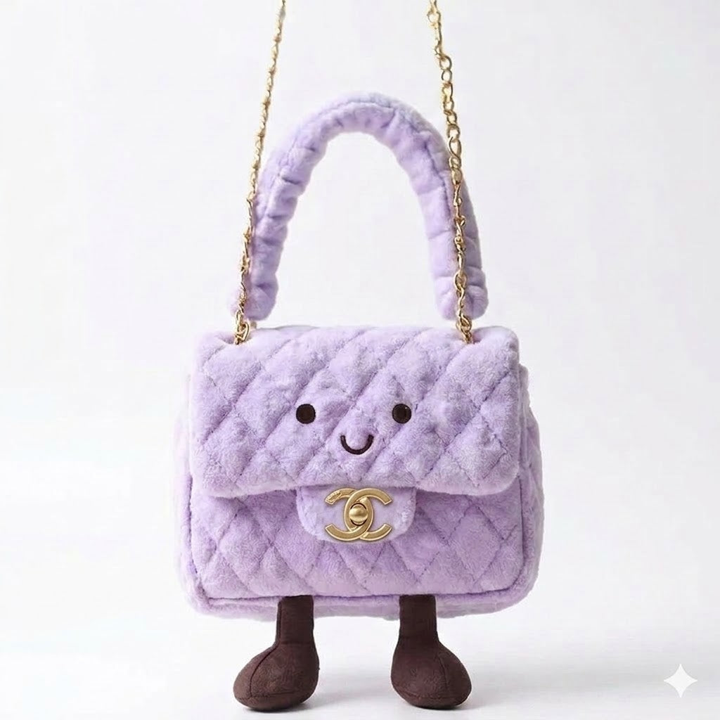 Lilac Quilted Plushie Bag