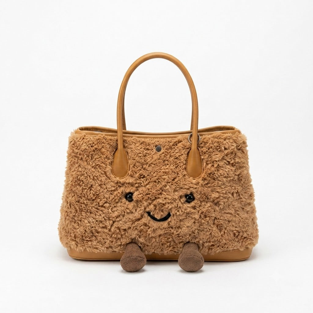 Tote Plushie Bag - Teddy Brown