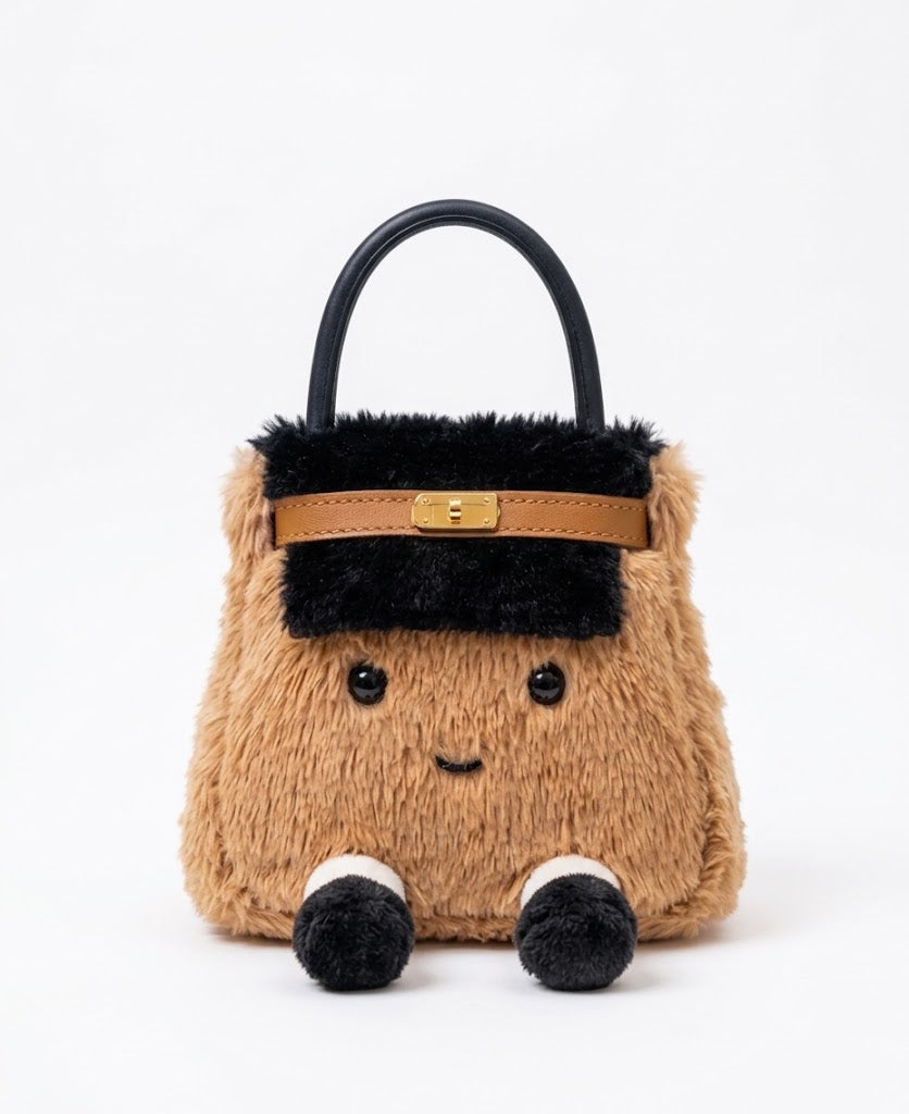 Plushie Bag Charm Mini - Black Brown