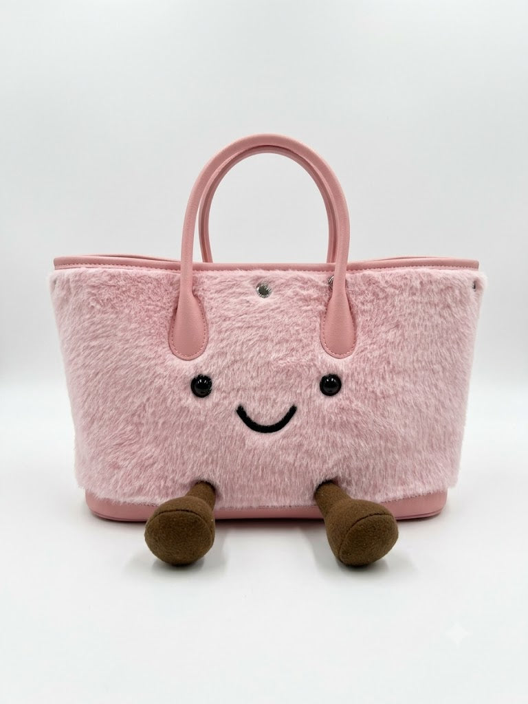Tote Plushie Bag - Baby Pink