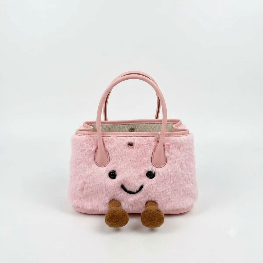 Tote Plushie Bag - Baby Pink