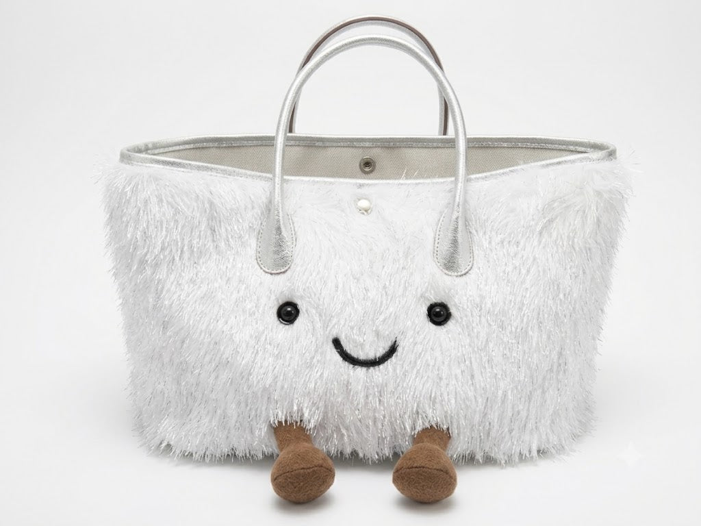 Tote Plushie Bag - Silver