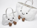 Tote Plushie Bag - Silver