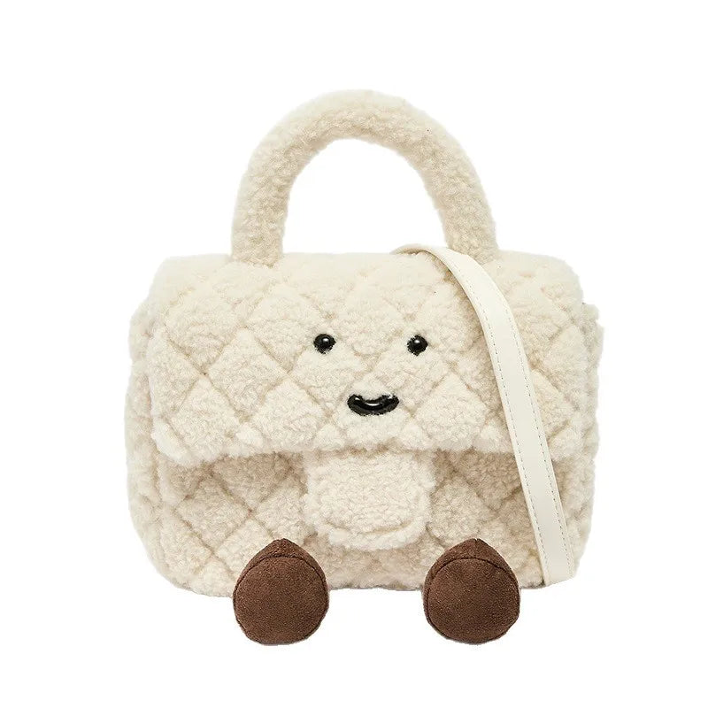 White Quilted Plushie Bag (no gold hardware)