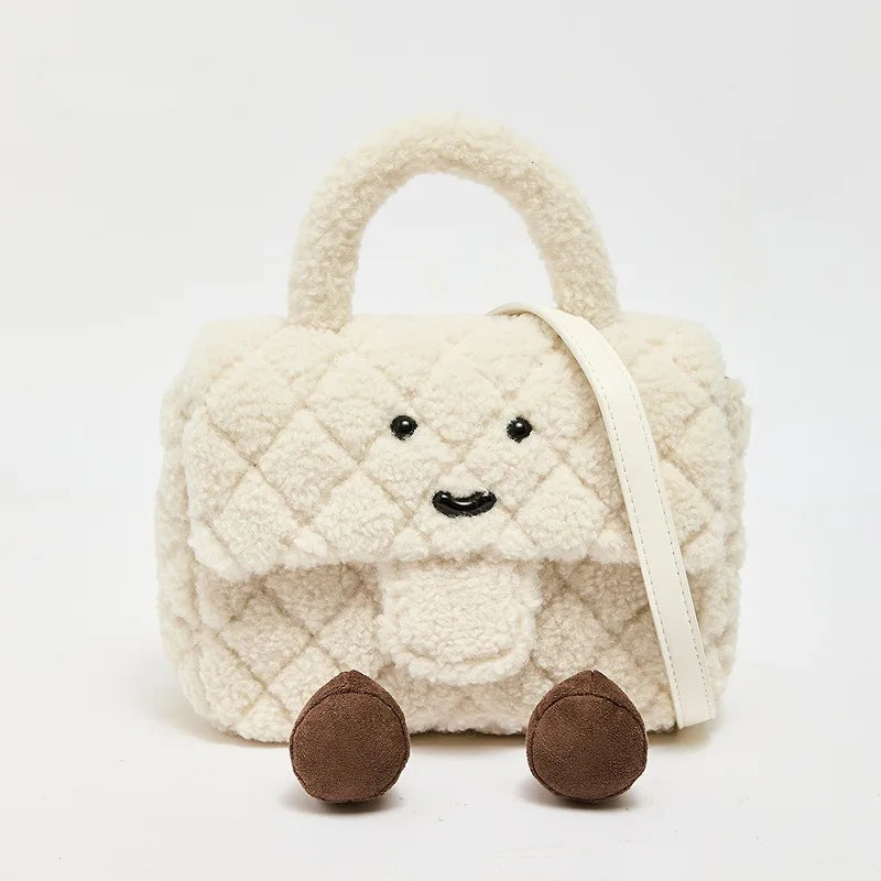 White Quilted Plushie Bag (no gold hardware)