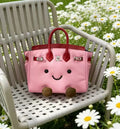 Bubblegum Leather Plushie Bag -