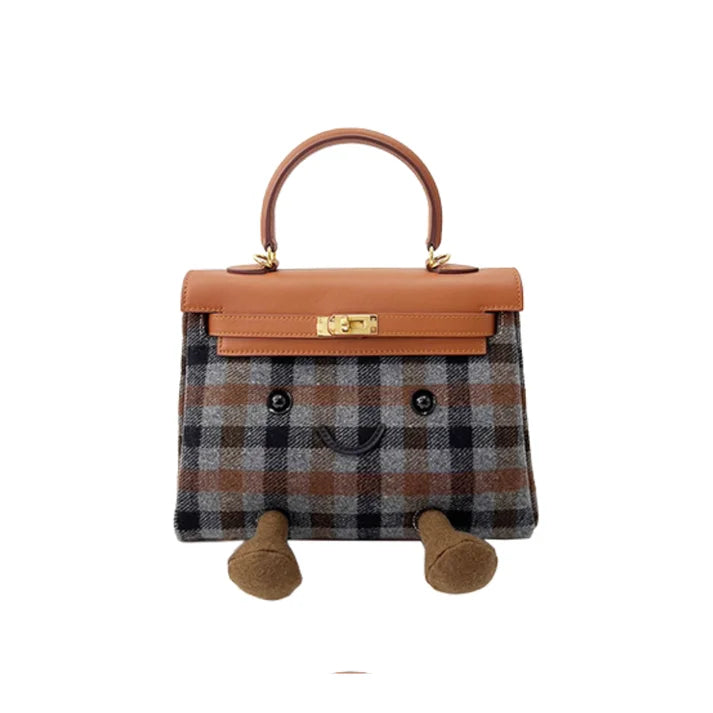 Mini Plaid Bag Grey/Black