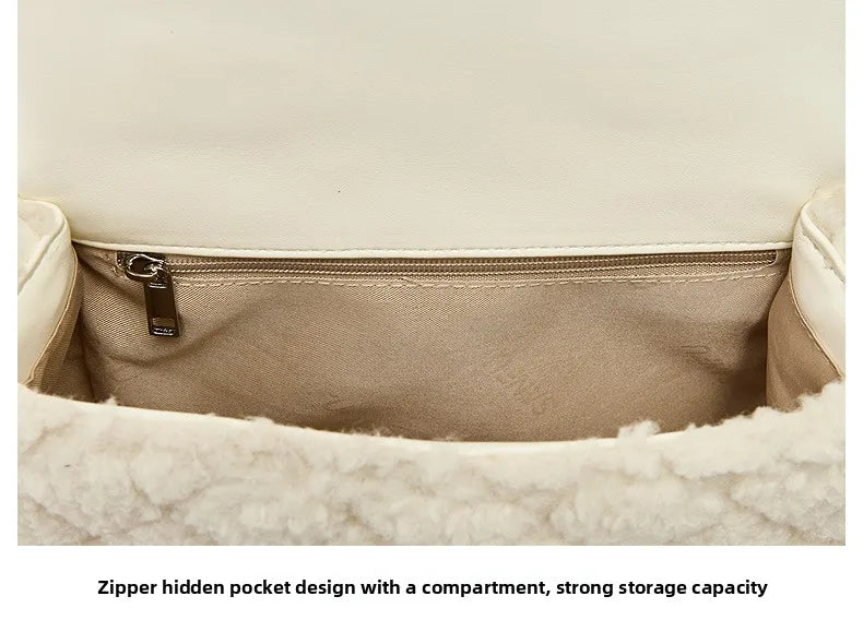 White Quilted Plushie Bag (no gold hardware)