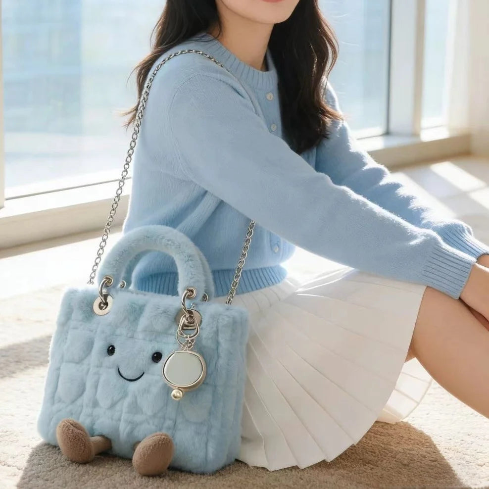 Baby Blue Marshmellow Plushie Bag
