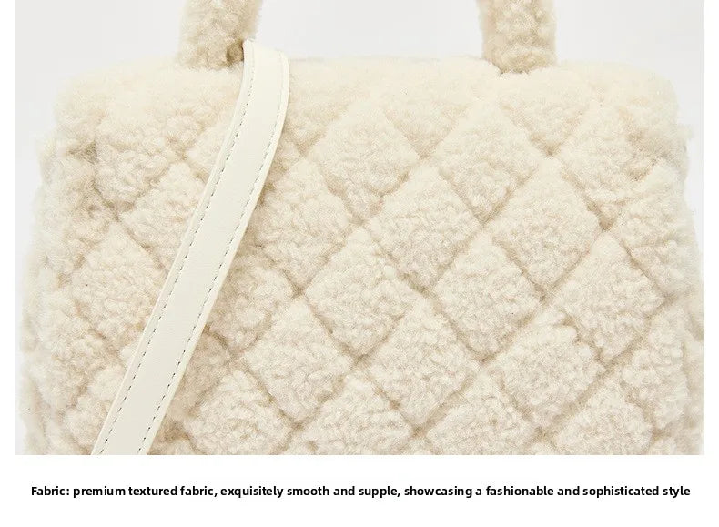 White Quilted Plushie Bag (no gold hardware)