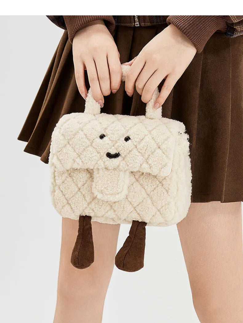 White Quilted Plushie Bag (no gold hardware)