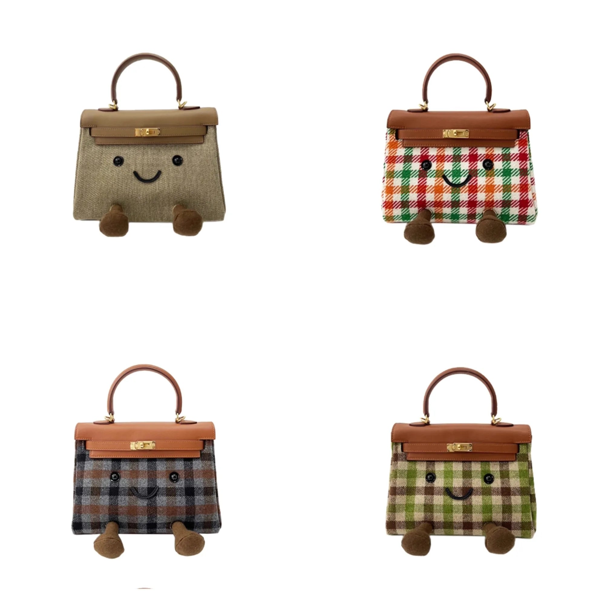 Mini Plaid Bag Natural